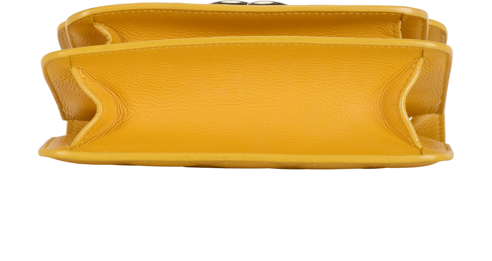 Half CC Flap Bag, &pound;1,500, Handbags, Yellow, Leather, Top view